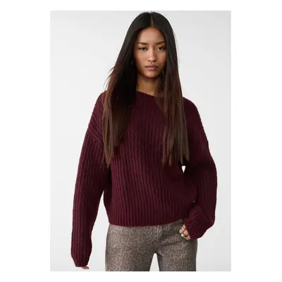 Stradivarius Oversized-Pullover Granatrot