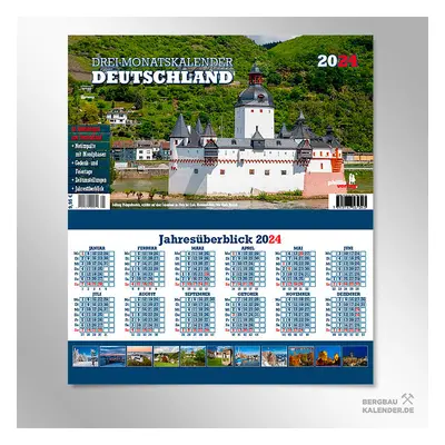 SALE:Kalender Deutschland 2024 - 3 Monatsplaner