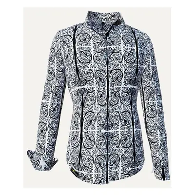 PORTE NOTRE DAME PARIS CONTRAST - Weiße Bluse mit schwarzen Ornamenten - GERMENS