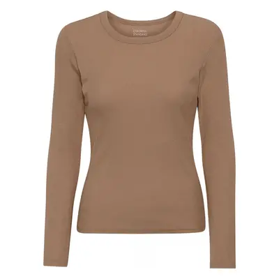 Geripptes T-Shirt langarm, Frau Colorful Standard Organic sahara camel