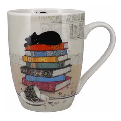 Abgerundete Tasse + offene Dose Kätzchen Bücher Kiub Bug Art