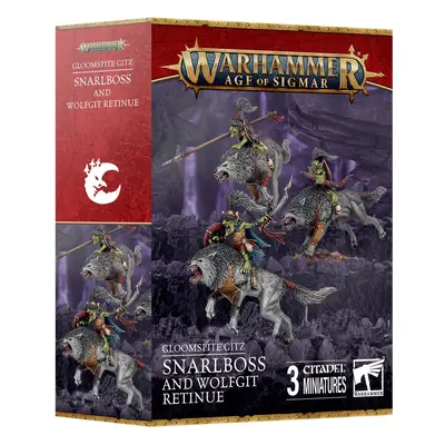 Figurine Games Workshop Warhammer AoS - Gloomspite Gitz Grogneboss et Suite de Vils-Leus (x3)