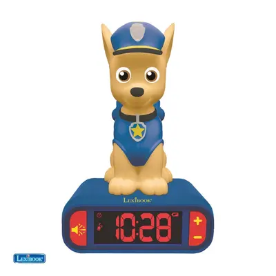 Wecker mit Nachtlicht in 3D-Design pat patrouille chase und Soundeffekten Lexibook