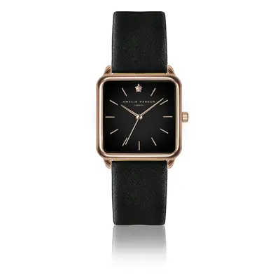 Lederuhr Frau Amelia Parker Night Plaza Black