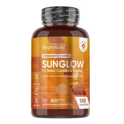 Sunglow Bräunungstabletten von WeightWorld - 120 Tabletten - Für einen gebräunten Teint - Selbst