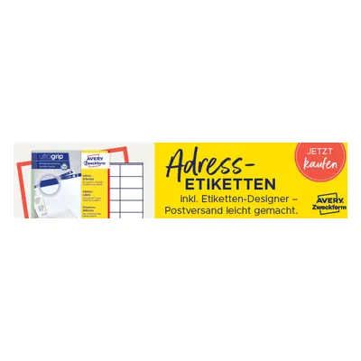 AVERY Zweckform QuickPEEL Adress-Etiketten, 99,1 x 33,9 mm