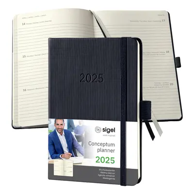 Sigel Taschenkalender Conceptum 2025, ca. DIN A6, schwarz