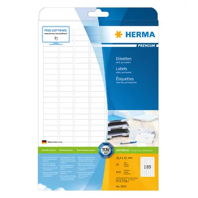 HERMA Universal-Etiketten PREMIUM, 66 x 33,8 mm, weiß