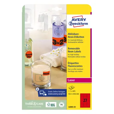 AVERY Zweckform Stick&Lift Etiketten, rund: 63,5 mm, gelb