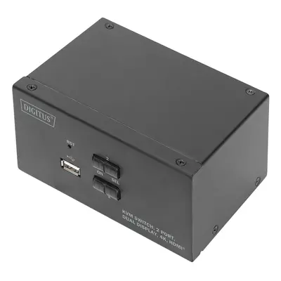 DIGITUS KVM Switch, 2-Port, Dual-Display, 4K, HDMI