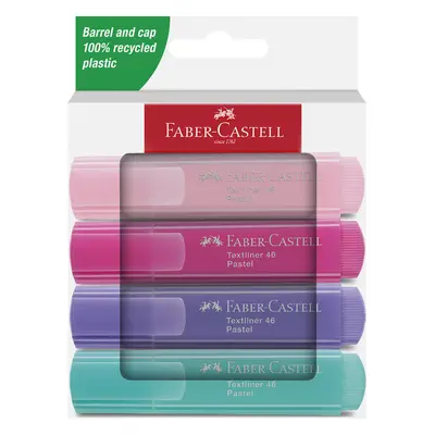 FABER-CASTELL Textmarker TEXTLINER 46 PASTELL, 4er Etui