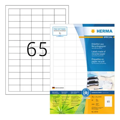 HERMA Universal-Etiketten Recycling, 105 x 48 mm, 80 Blatt