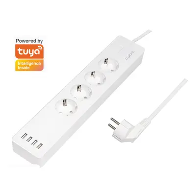 LogiLink Wi-Fi Smart Steckdosenleiste, 4-fach + 4x USB