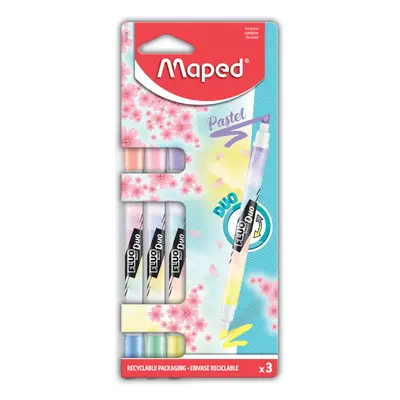 Maped Textmarker FLUO, PEPS PEN DUO Pastel, 3er Kartonblister