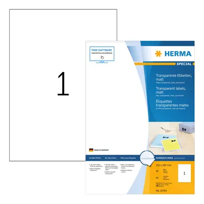 HERMA Folien-Etiketten SPECIAL, 66 x 33,8 mm, transparent