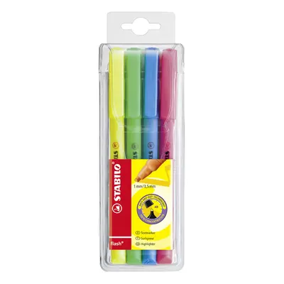 STABILO Textmarker flash, 4er PP-Etui