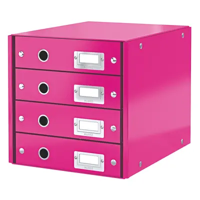 LEITZ Schubladenbox Click & Store WOW, 4 Schübe, pink