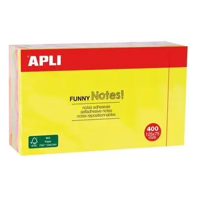 APLI Haftnotiz-Würfel , FUNNY Notes!, ,125 x 75 mm, sortiert