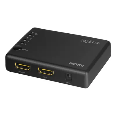 LogiLink 4K/30 Hz HDMI Splitter, schlank, 4-fach, schwarz