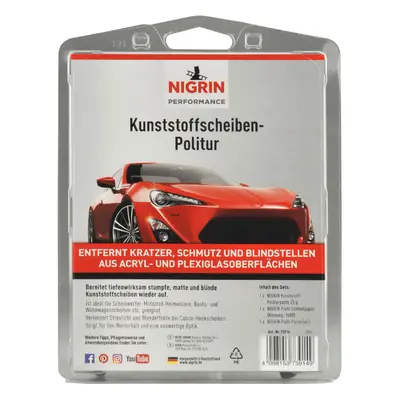 NIGRIN Kunststoffscheiben-Politur Set, 3-teilig