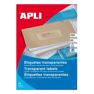 APLI Wetterfeste Etiketten, 48,5 x 25,4 mm, transparent