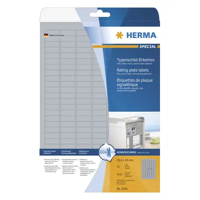 HERMA Typenschild-Etiketten SPECIAL, 63,5 x 29,6 mm, silber