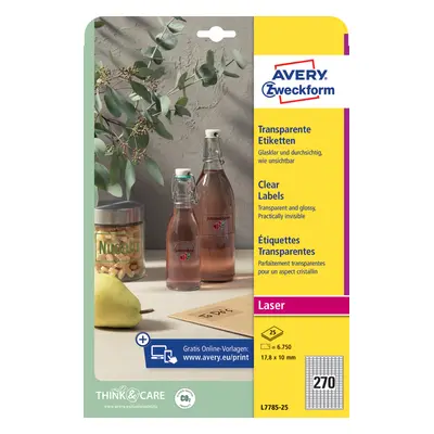 AVERY Zweckform Crystal Clear Etiketten, 96 x 50,8 mm