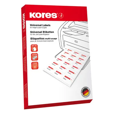 Kores Universal-Etiketten, 105 x 70 mm, weiß, 100 Blatt