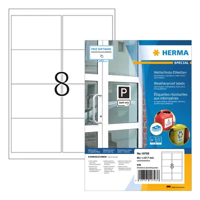 HERMA Wetterfeste Etiketten aus Spezialpapier, 105 x 148 mm