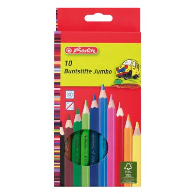 Herlitz Buntstifte Jumbo, sechseckig, 10er Karton-Etui