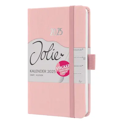 Sigel Taschenkalender Jolie Feel 2025, Textil, A6, rosa