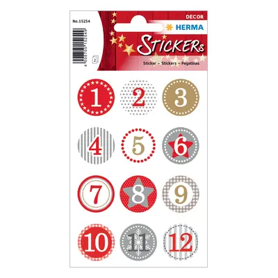 HERMA Weihnachts-Sticker DECOR , Adventskalender, , rot