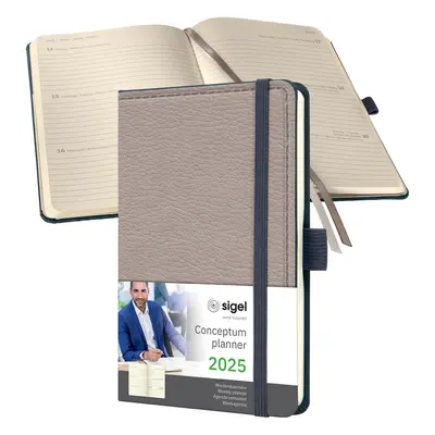 Sigel Taschenkalender Conceptum Design Casual 2025, A6,beige