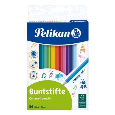 Pelikan Buntstifte Standard, sechseckig, 36er Kartonetui