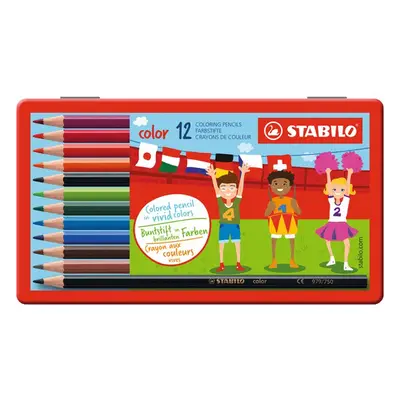 STABILO Buntstifte color, sechseckig, 12er Metall-Etui