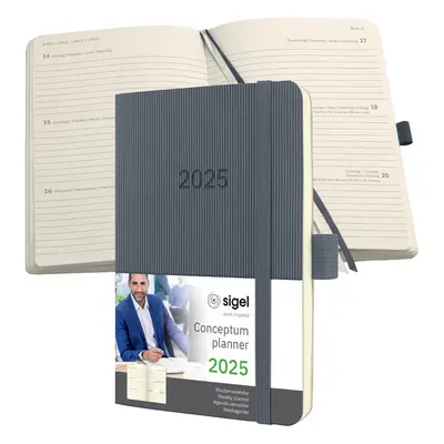 Sigel Taschenkalender Conceptum 2025, ca. DIN A6, grau