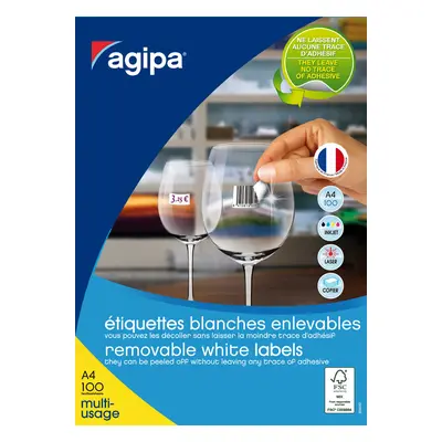 Agipa Universal-Etiketten, 48,5 x 25,4 mm, weiß, rechteckig