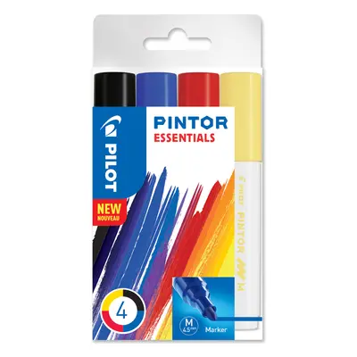 PILOT Pigmentmarker PINTOR, medium, 4er Set , ESSENTIALS,