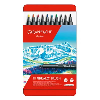 CARAN D, ACHE Fasermaler FIBRALO Brush, 10er Metalletui