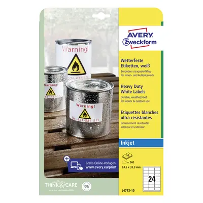 AVERY Zweckform wetterfeste Etiketten, 210 x 297 mm, weiß