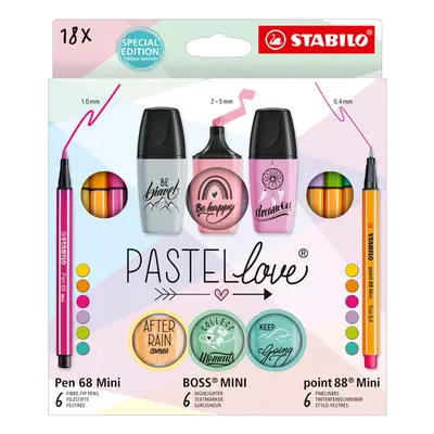 STABILO Stifte-Set Mini World Pastellove, 35er Etui