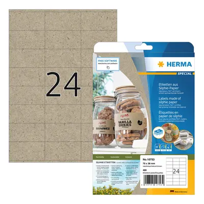 HERMA Etiketten aus Silphie-Papier, 99,1 x 67,7 mm, braun