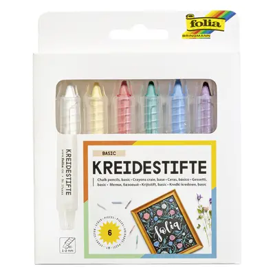 Folia Kreidestifte-Set, farbig sortiert, 6er Etui