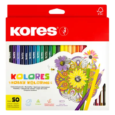 Kores Dreikant-Buntstifte , Hobby Koloring, , 50er Karton-Etui