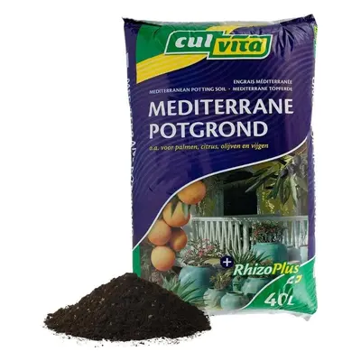 Culvita Mediterrane Pflanzenerde 40L + RhizoPlus – Optimiert für Oliven & Zitrus