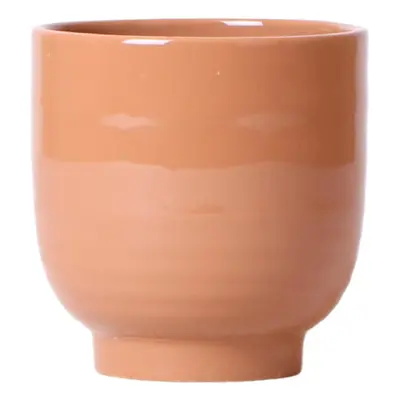 Kolibri Home | Cognac Glasiert - Eleganter Keramik-Blumentopf Ø12cm Braun / Orange