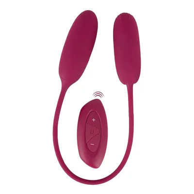 Doppel-Vibrobullet „RC Shaking & Vibrating Love Egg Duo“ verbunden mit 31-cm-Silikonband