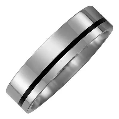 SIGO Partner Ring aus Titan mit Keramik schwarz Partnerring bicolor