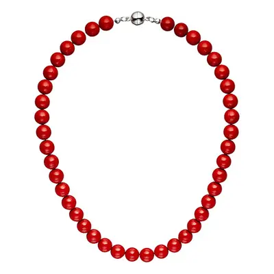 SIGO Halskette Kette Muschelkern Perlen rot 45 cm Perlenkette