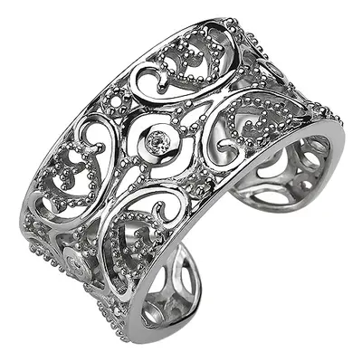 SIGO Damen Ring offen 925 Sterling Silber 3 Zirkonia Silberring